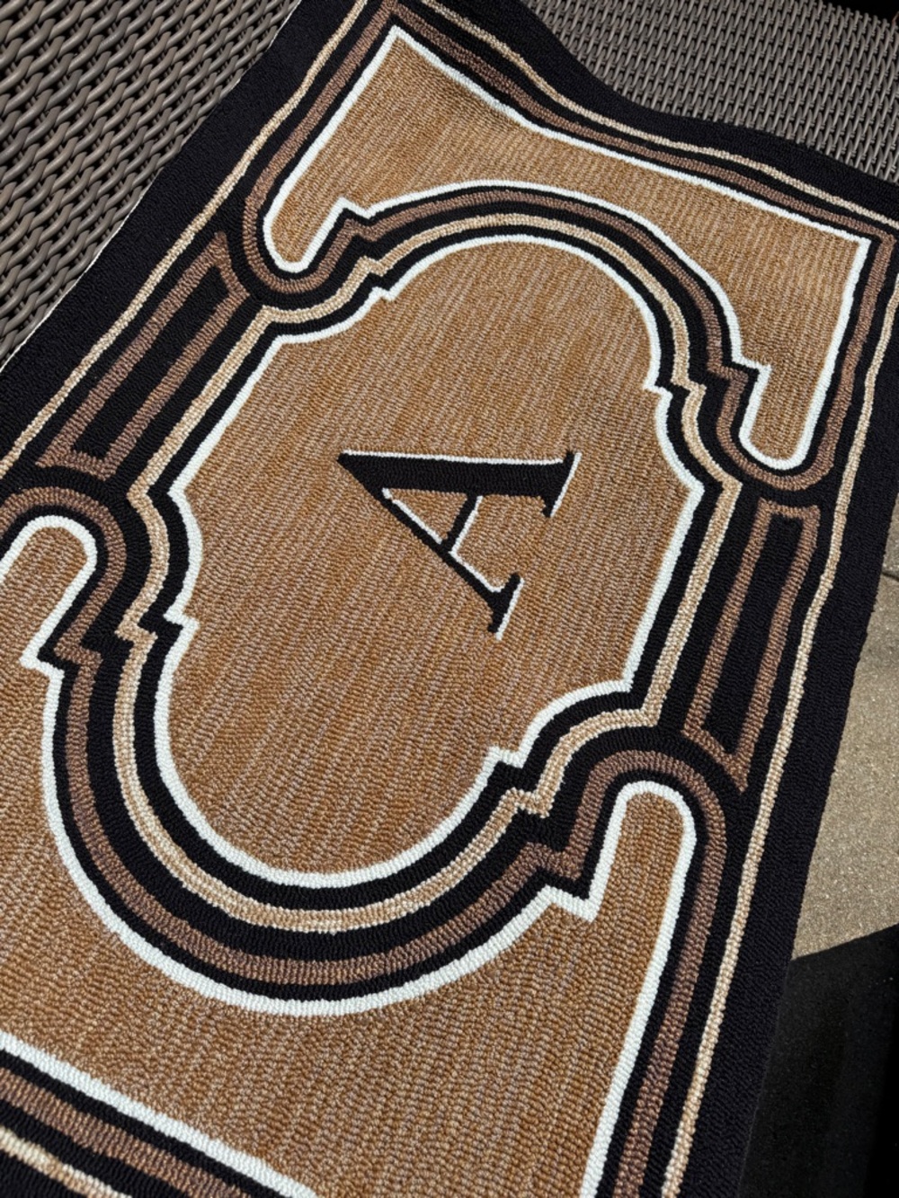 Frontgate Monogrammed 'A' Indoor/Outdoor Rug - Picture 8 of 15